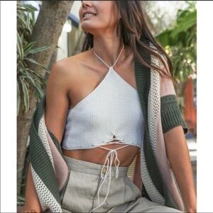 Boho Knit Halter Bralette Top